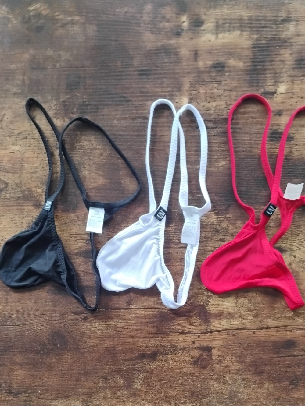Men's Thongs Black, White, Red